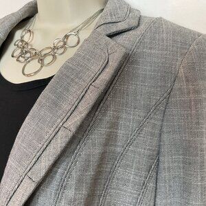 WHBM NWT Quality Detailed Blazer Jacket Sz 14 Gray *Coupon Eligible* Orig $158
